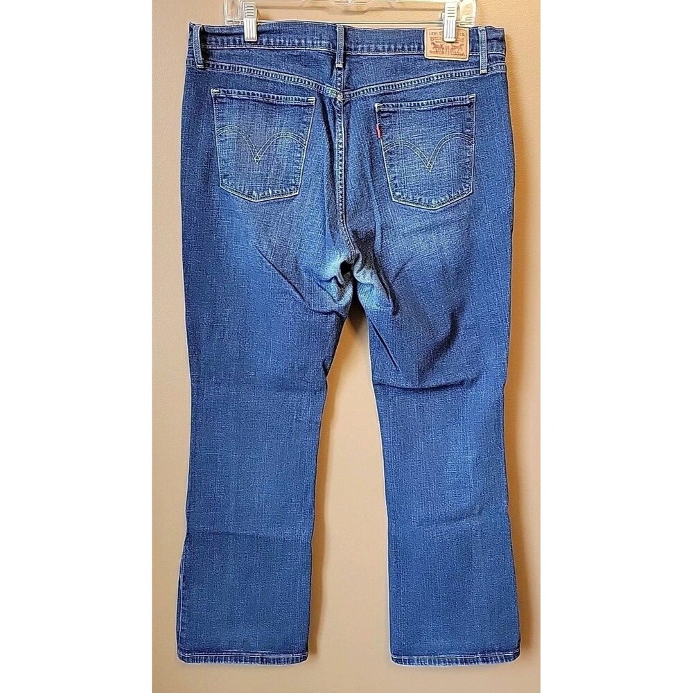 Levi Women's 515 Bootcut Stretch Dark Wash Mid Rise Denim Jeans | Sz 14 (32x32) - Picture 3 of 14